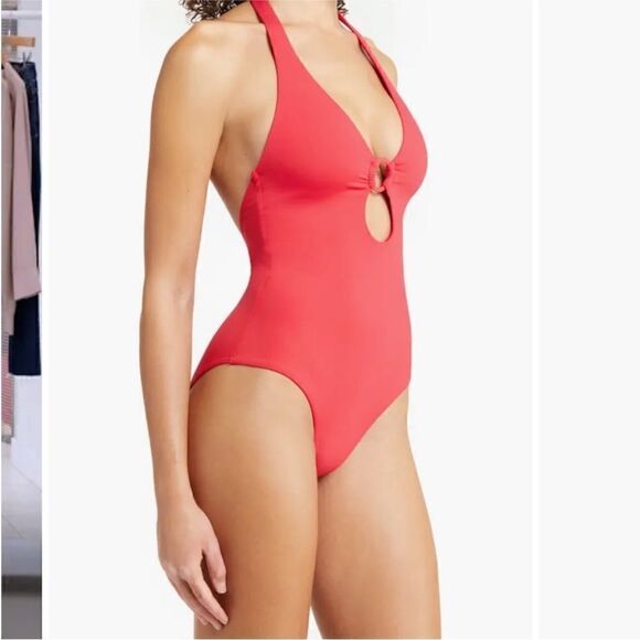 Sea Level Keyhole Halter One-Piece Swimsuit - Picture 3 of 10